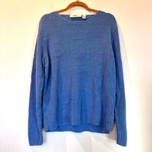 Vtg Hugo Boss Baldessarini Unisex Cotton Crewneck Ribbed Sweater Medium Blue